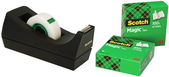 Sociologie Nuttig Ziektecijfers Plakbandhouder Scotch C38 recycled zwart + 3rol magic tape 900 19mmx33m |  Kantoorvakhandel